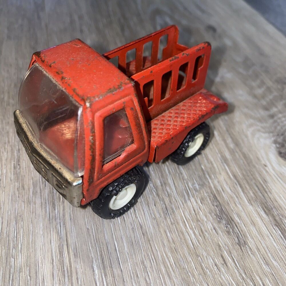 Vintage 1960s Buddy L Pressed Steel Red Pick-Up Truck 3" Metal #H323